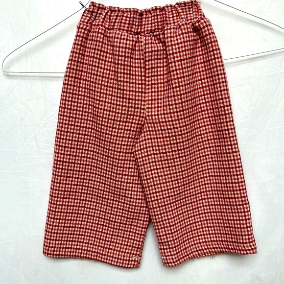 Zara Baby Checked Wide Leg Tie-Front Pants Red Orange Size 12-18 months 86 cm - Picture 2 of 10